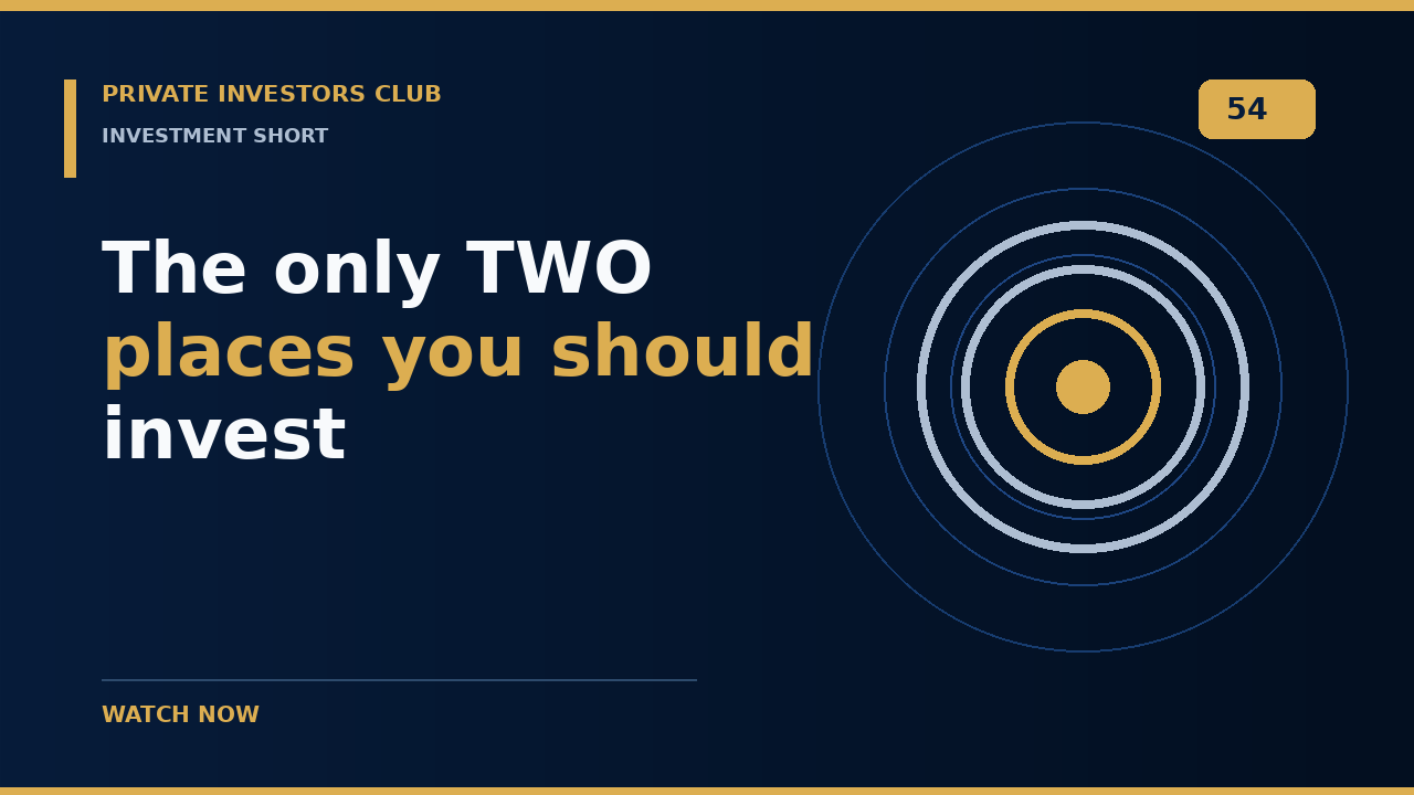 The only TWO places you should invest